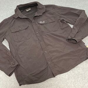 Jack Wolfskin Button Longsleeve Shirt Mens Large Outdoors Fishing Hiking UV